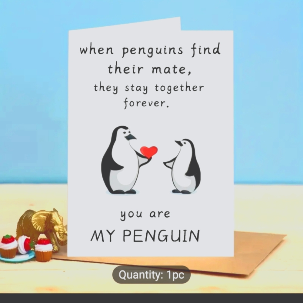 Endless love penguin card